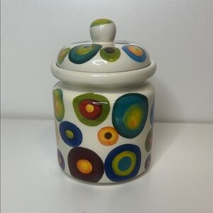 Mary Naylor Designs hand painted ceramic canister